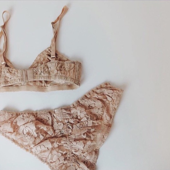 Underprotection 'Kira' longline lace bralette and panty, blush, S - Picture 5 of 16